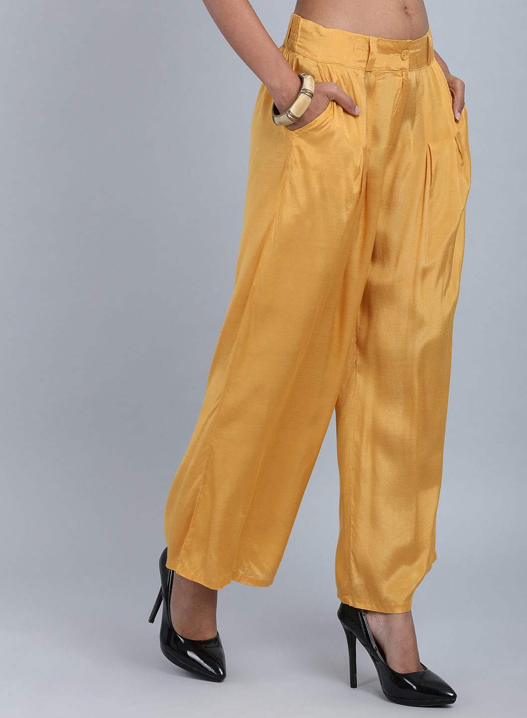 Yellow Tailored Volume Pants