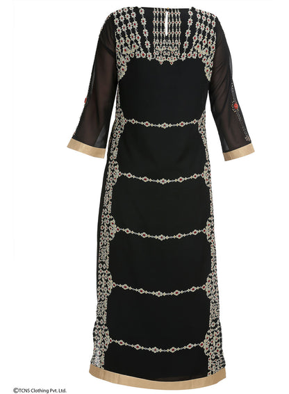 Black Embellished 3/4 Sleeve kurta