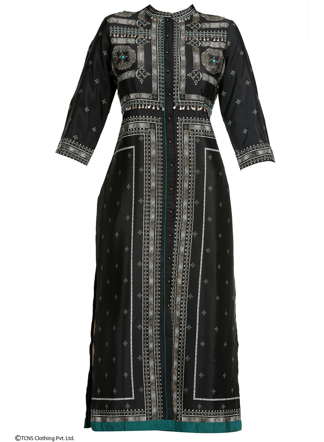 Black Printed 3/4 Sleeve kurta