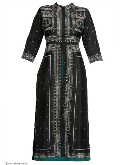 Black Printed 3/4 Sleeve kurta