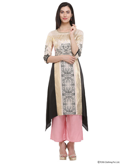 Beige Round Neck kurta