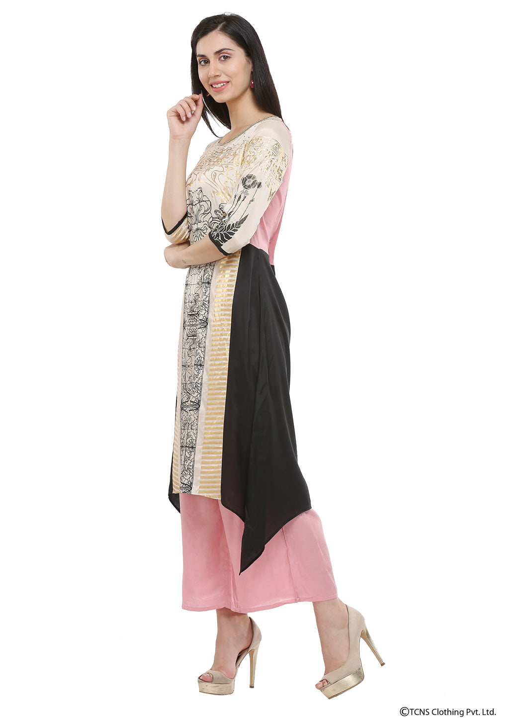 Beige Round Neck kurta