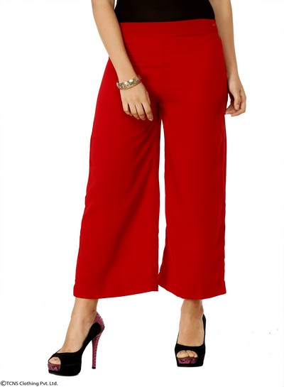 Red Ankle-Length Pants