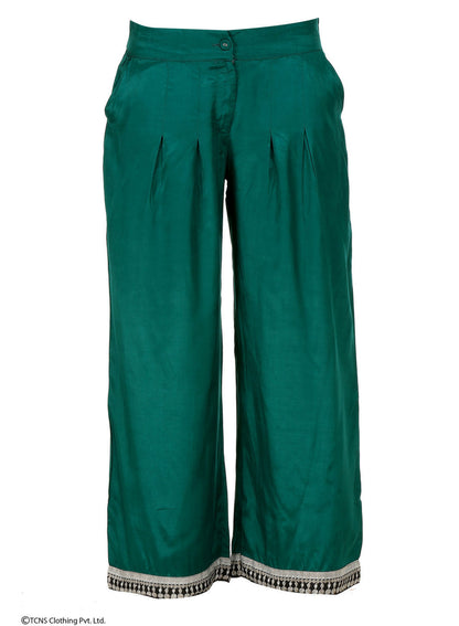 Green Printed Pants