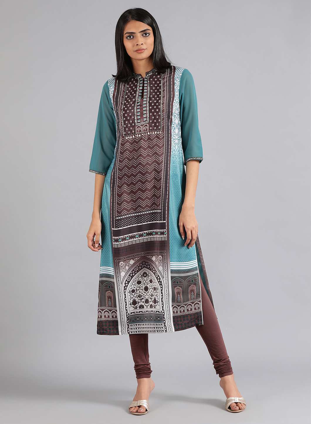 Brown Knitted Churidar