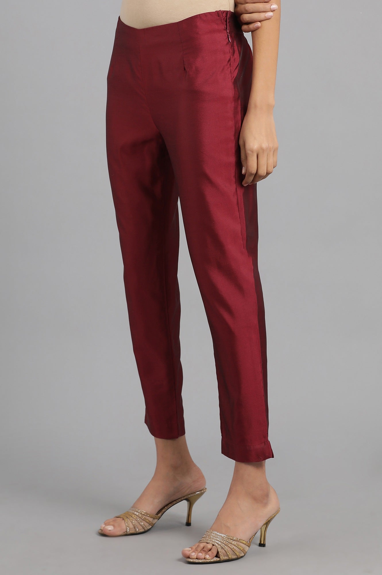 Maroon Straight Pants