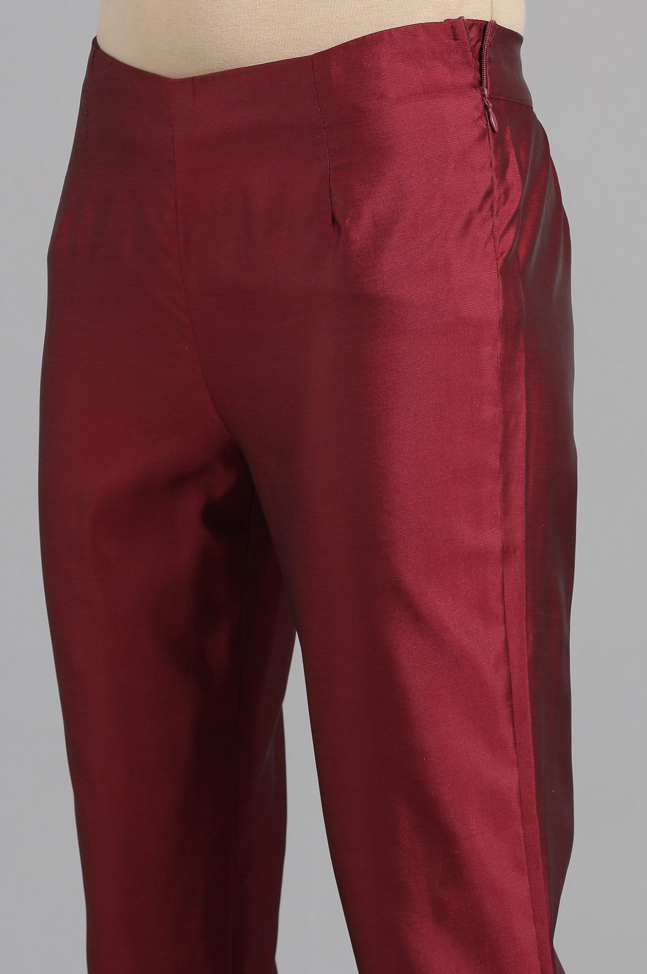 Maroon Straight Pants