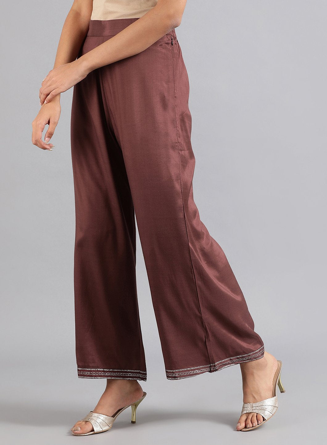 Brown Flared Pants