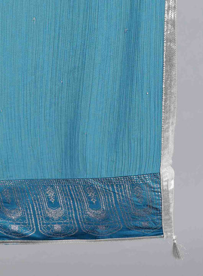 Blue Solid Dupatta