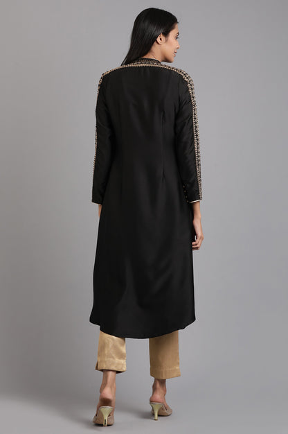 Black Mandarin Neck Winter kurta