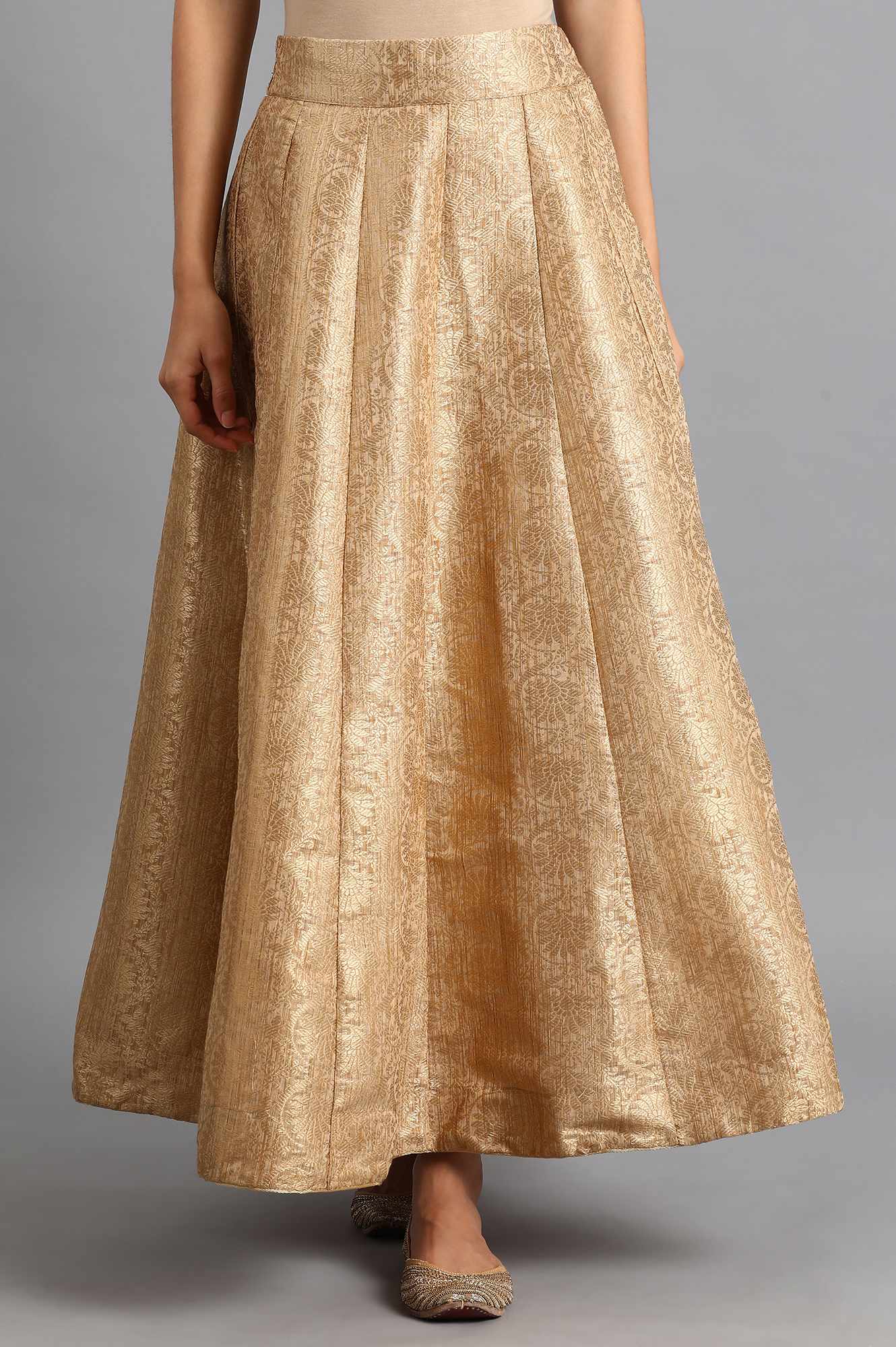 Gold Jacquard Skirt