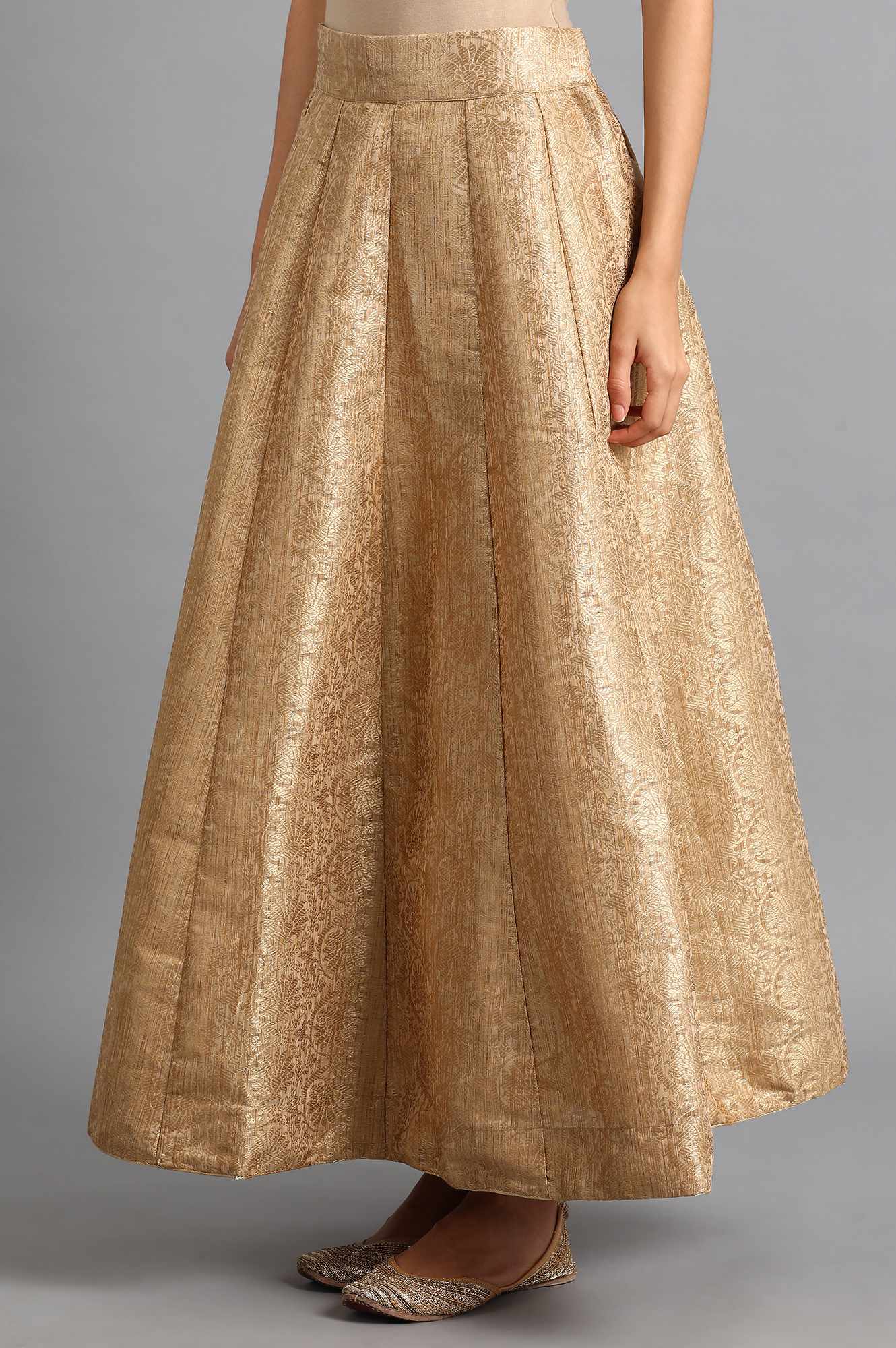 Gold Jacquard Skirt