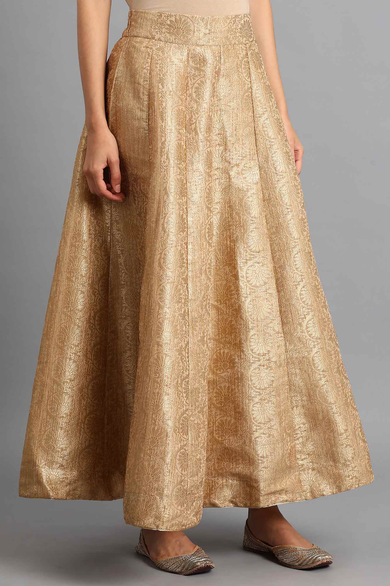 Gold Jacquard Skirt