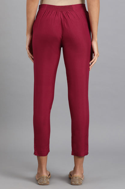 Wine Solid Pants