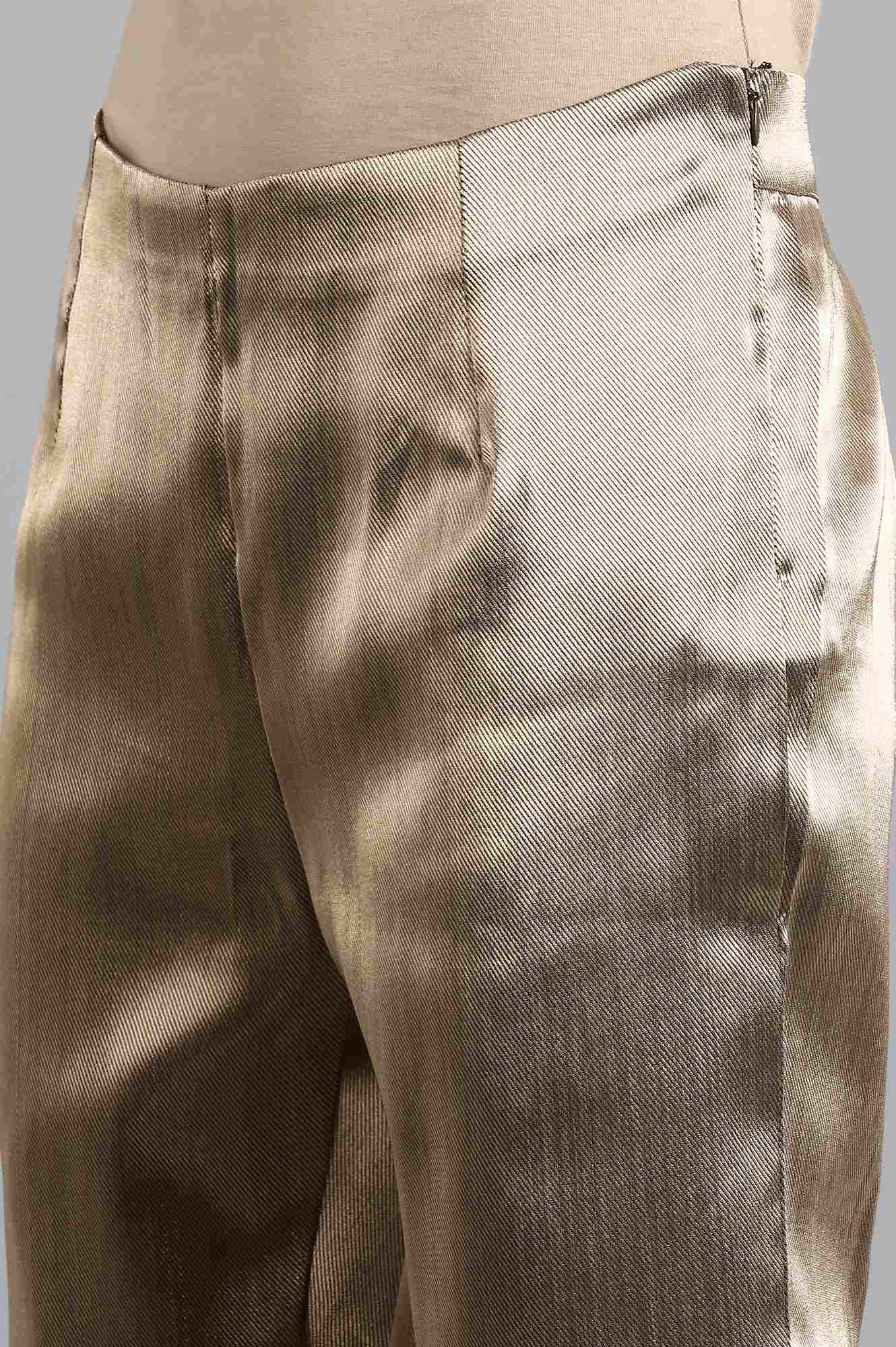 Gold Jacquard Slim Pants