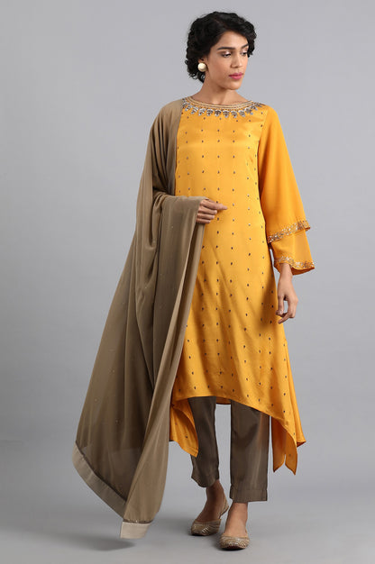 Brown Solid Dupatta