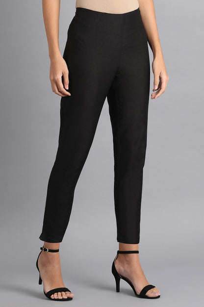 Black Solid Trousers