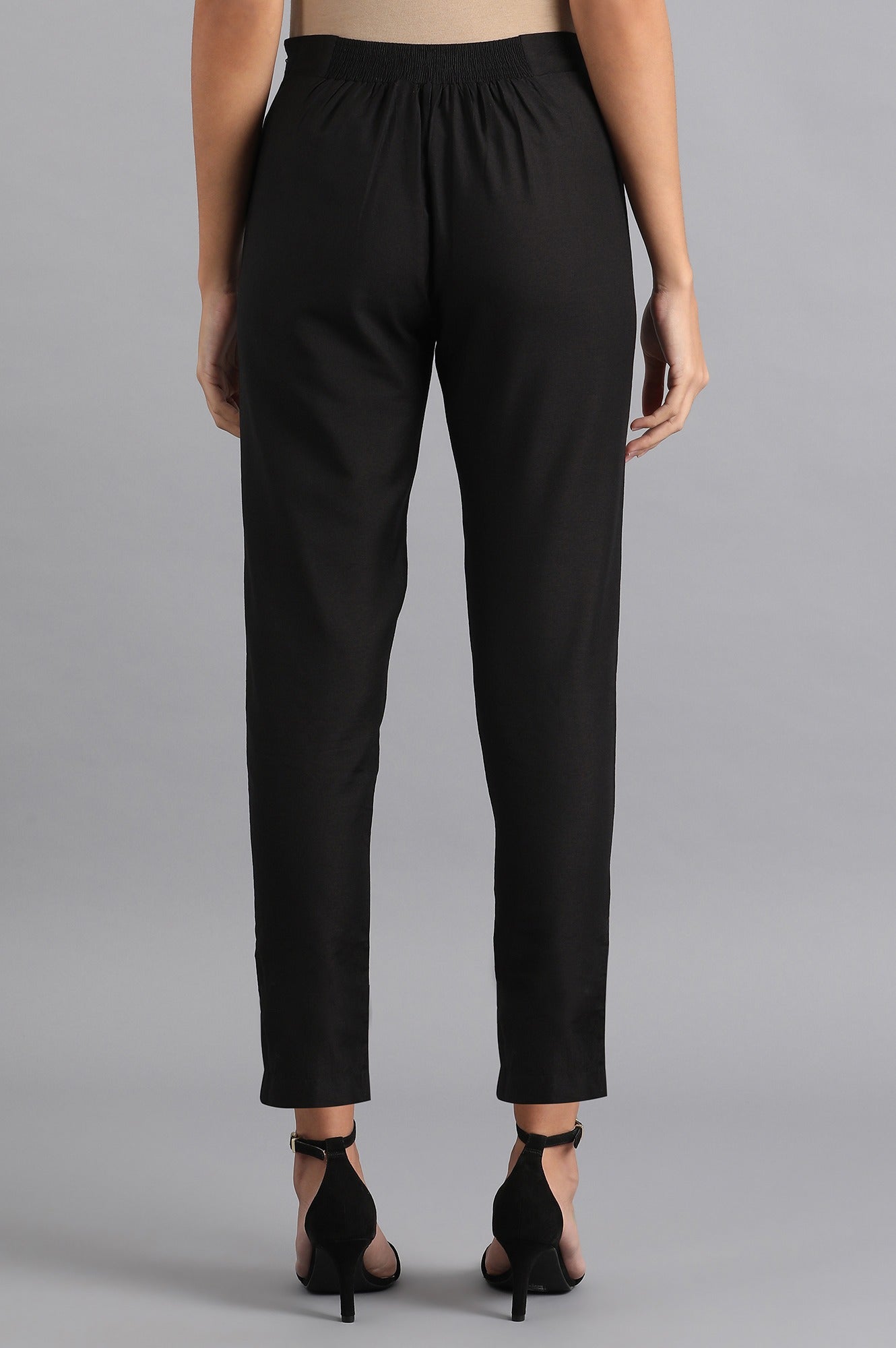 Black Solid Trousers