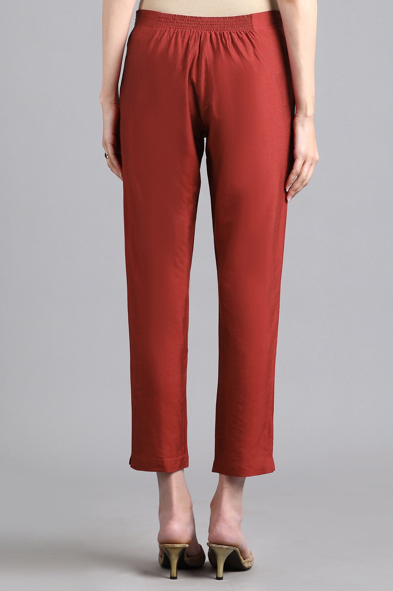 Red Solid Pants