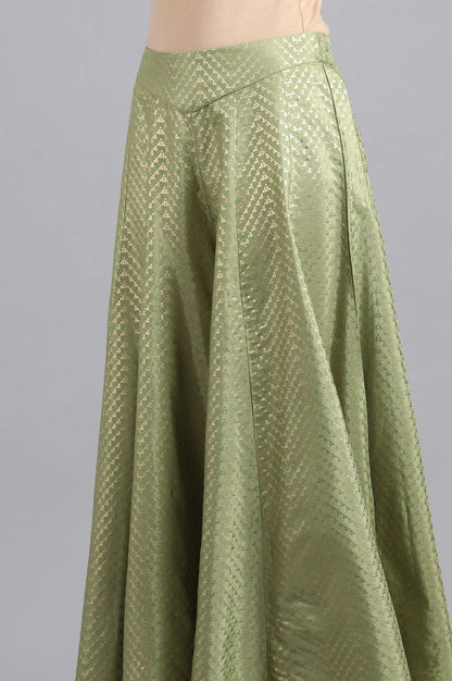 Green Printed Flared Culottes