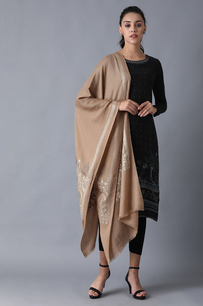 Gold Aari Embroidered Shawl