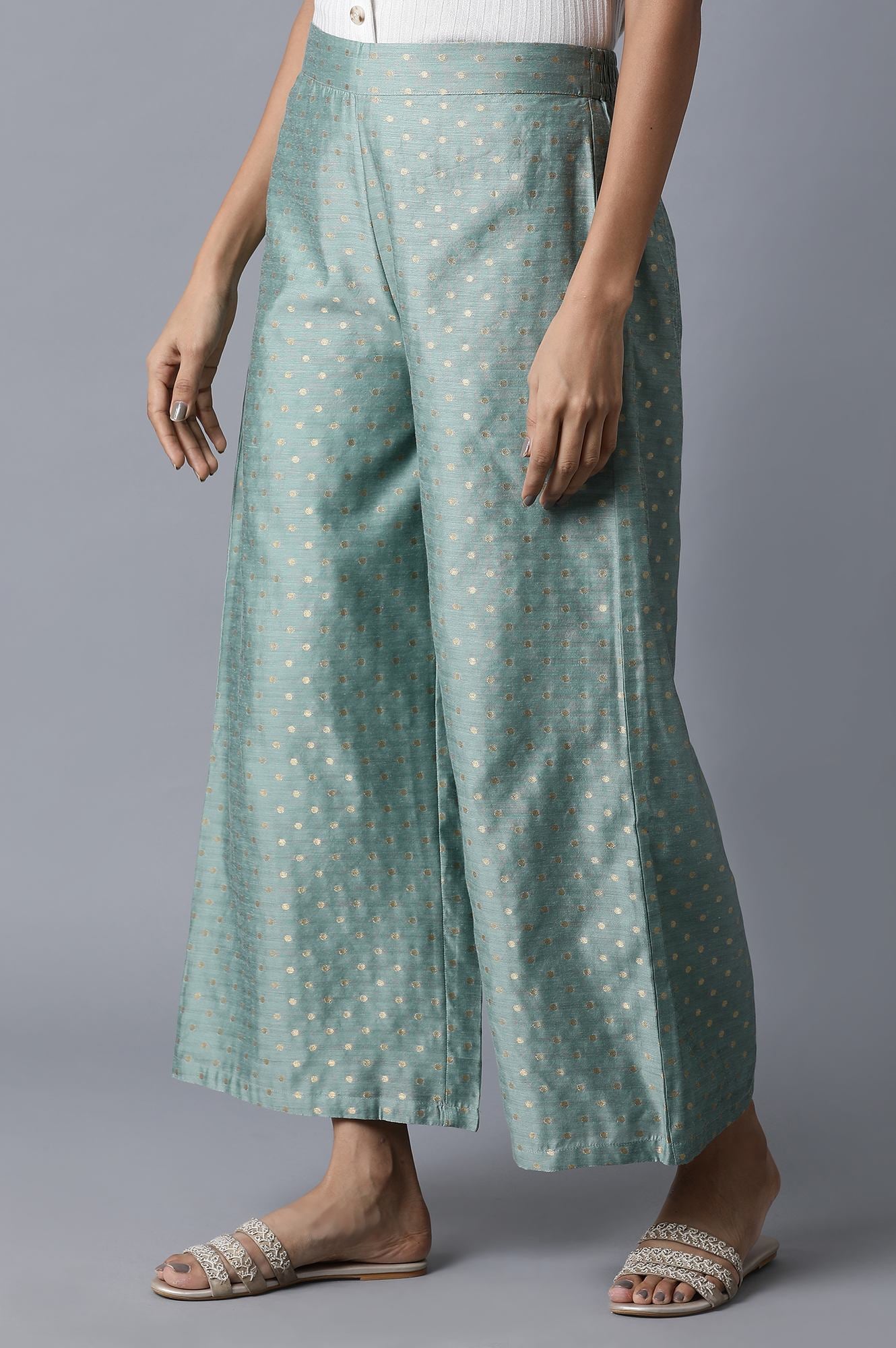 Light Green Jacquard Parallel Pants