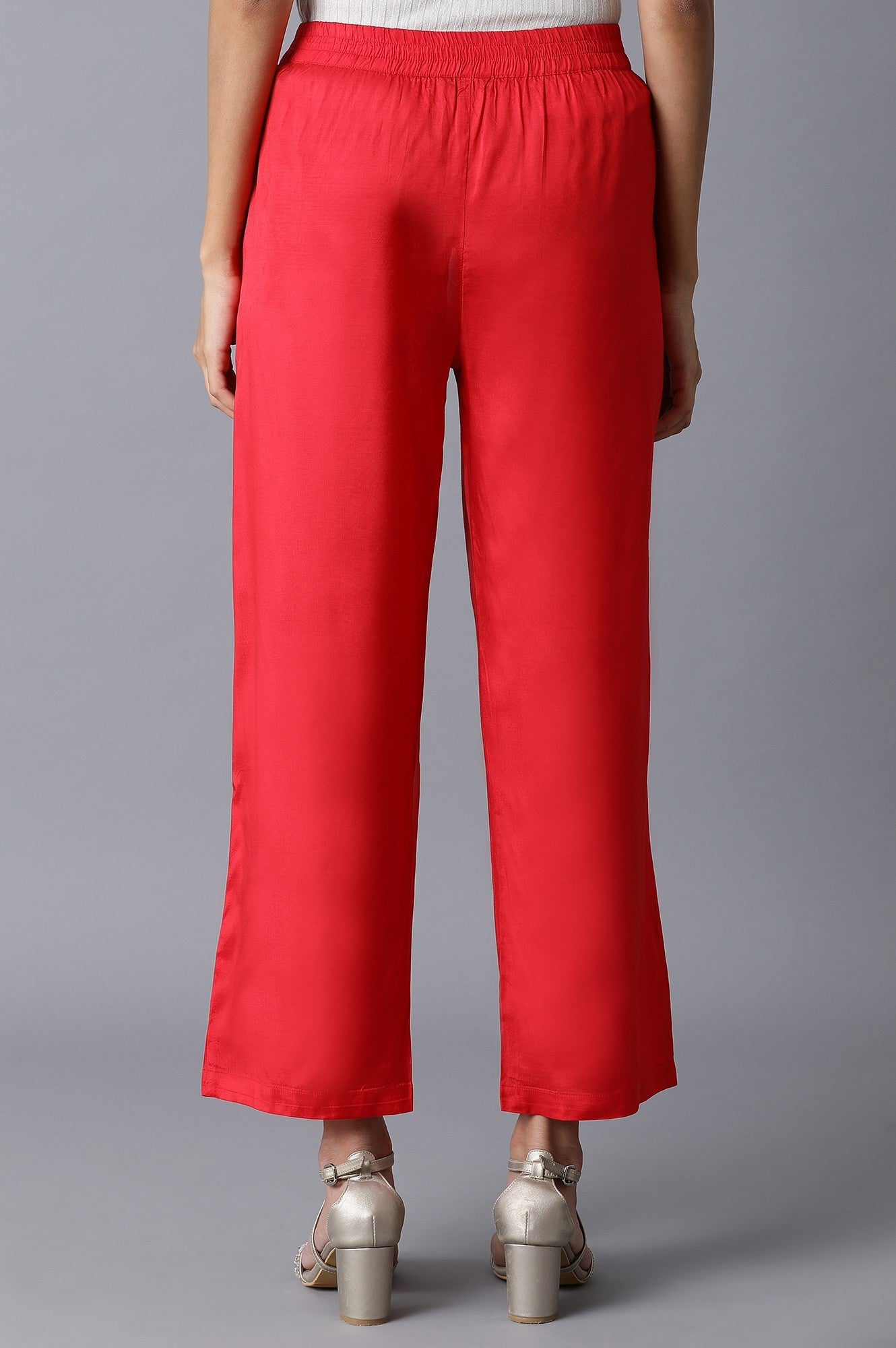 Coral Red Parallel Pants