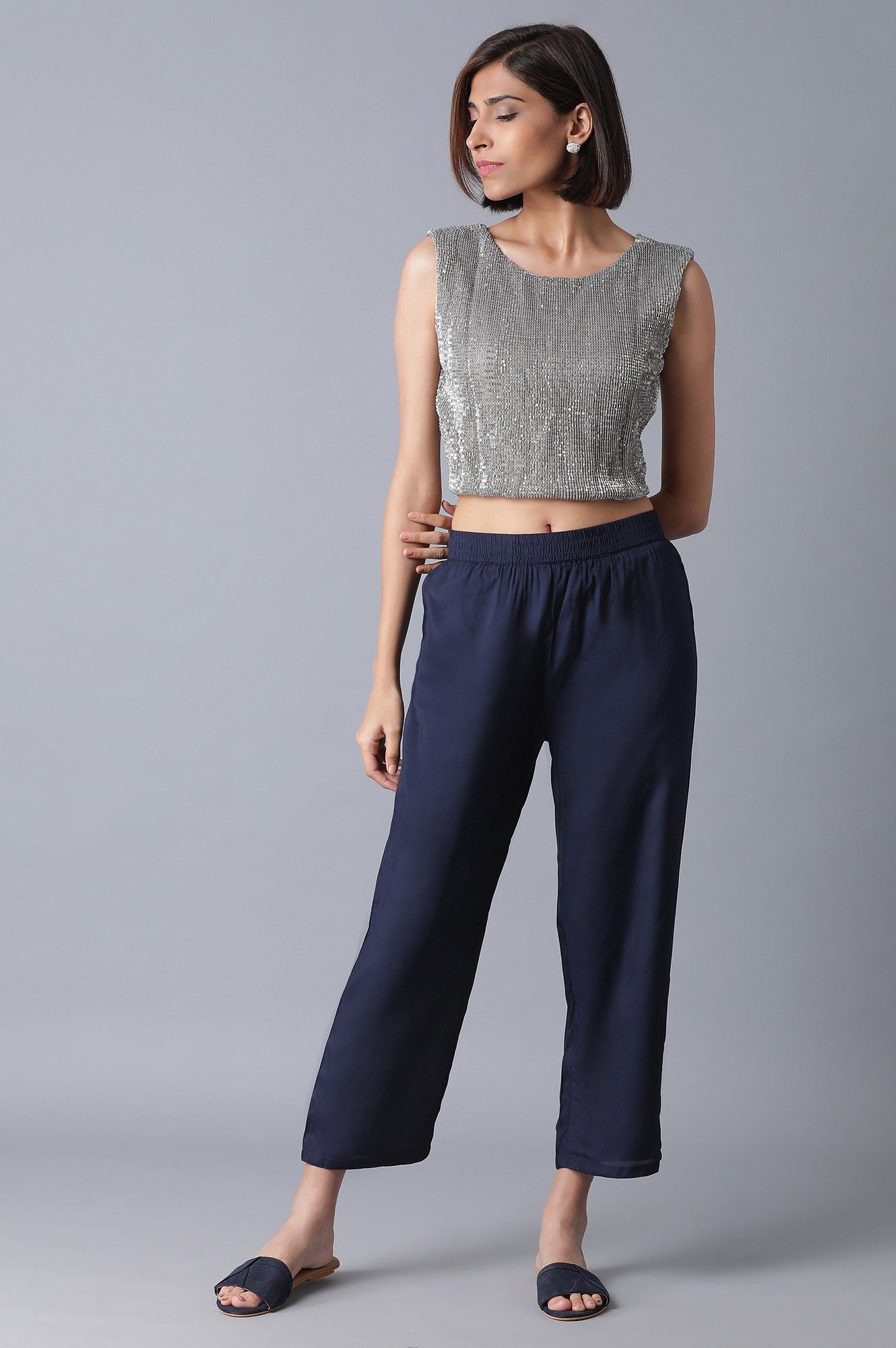 Navy Blue Parallel Pants