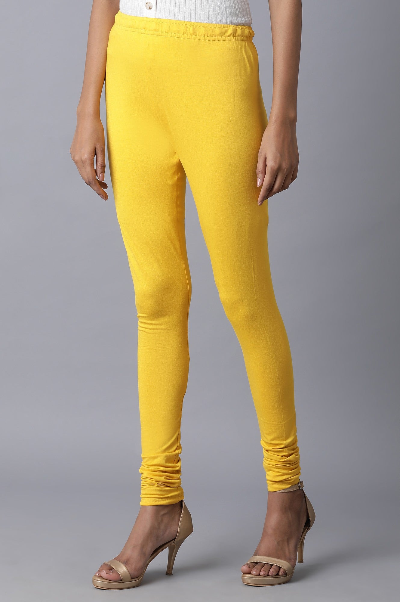 Yellow Skin Fit Churidar