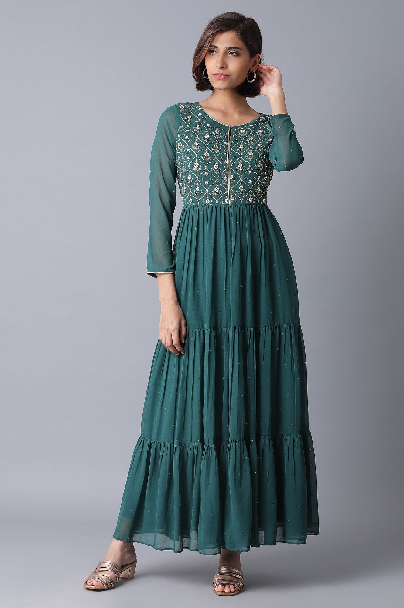 Green Tiered Dress