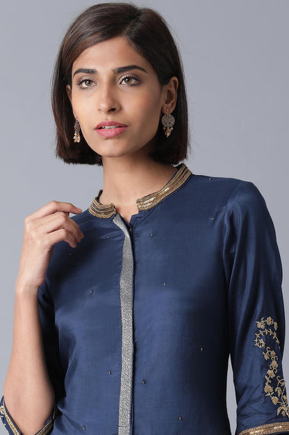 Navy Blue Straight kurta