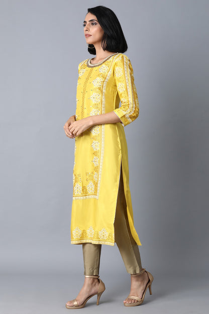 Yellow Straight kurta