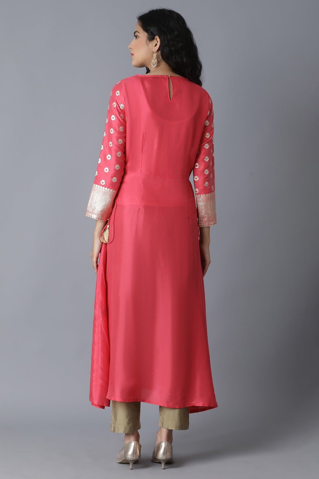 Coral Jacquard kurta