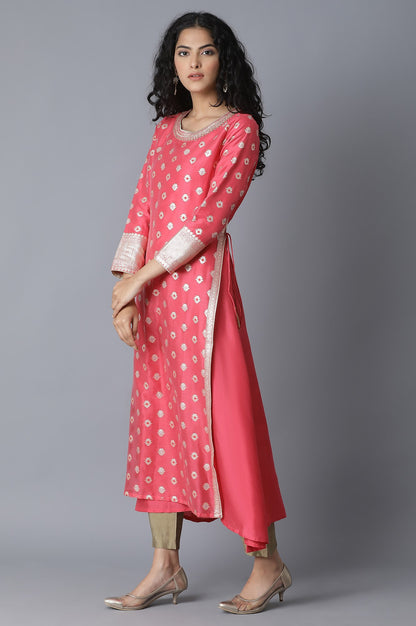 Coral Jacquard kurta