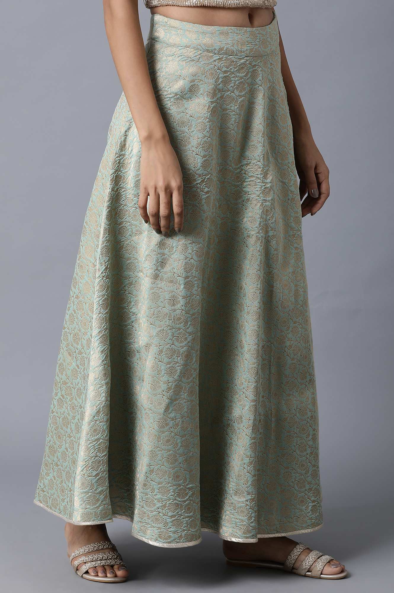 Mint Jacquard Skirt