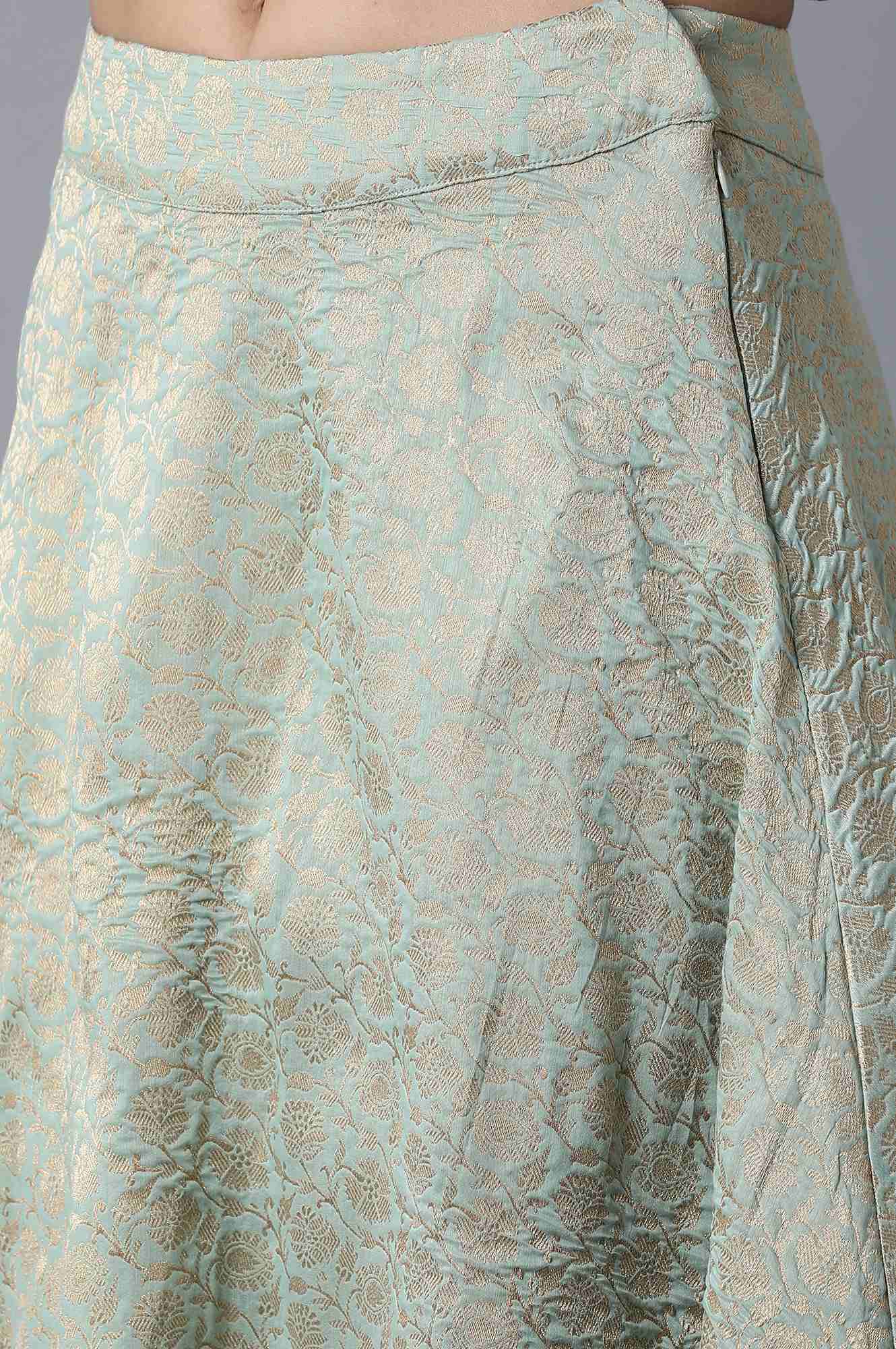 Mint Jacquard Skirt