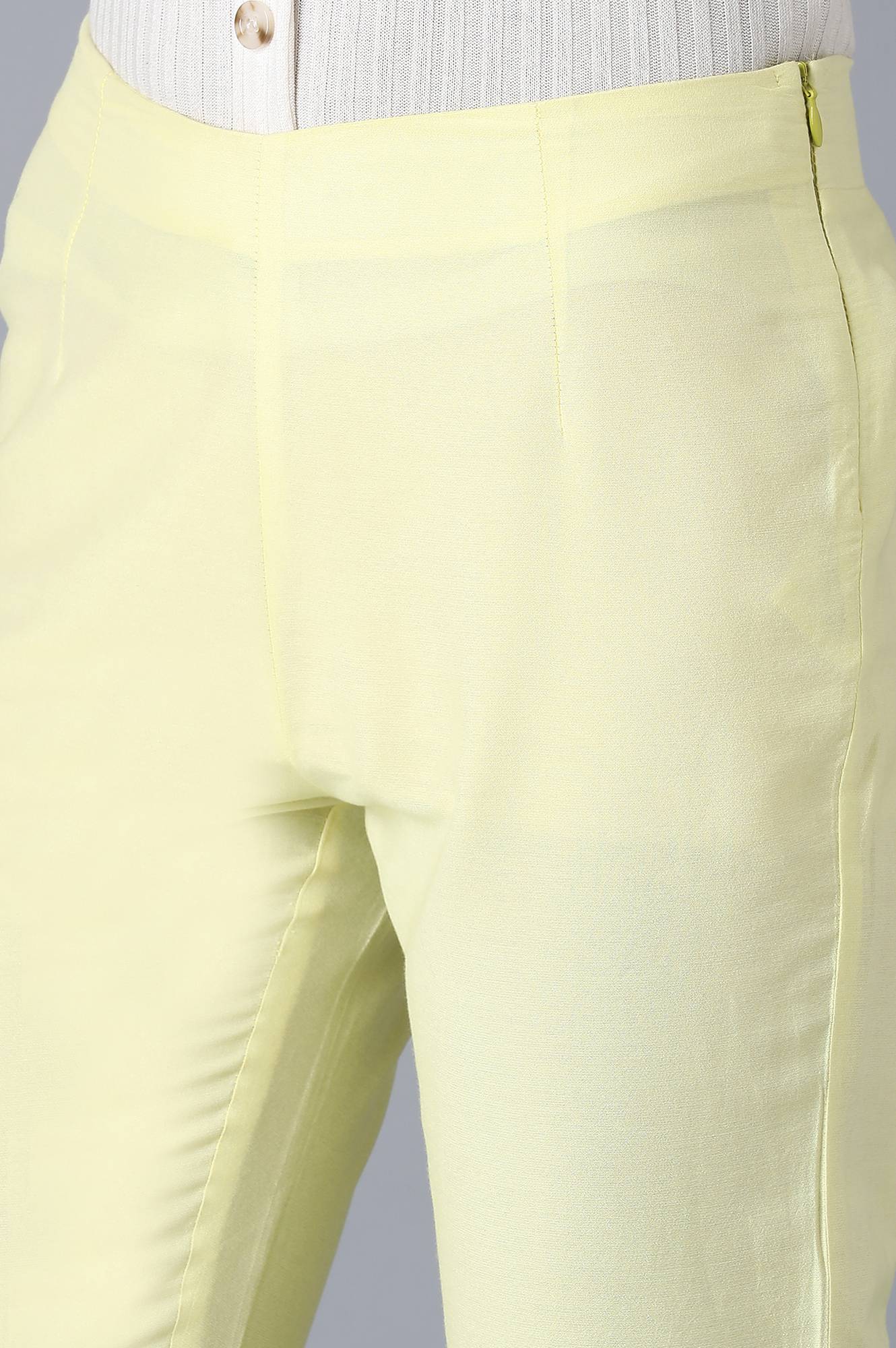 Pale Yellow Slim Pants