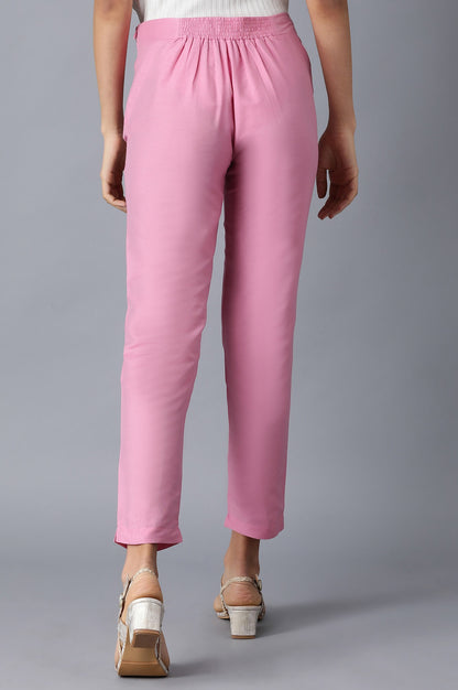 Peach Slim Fit Pants