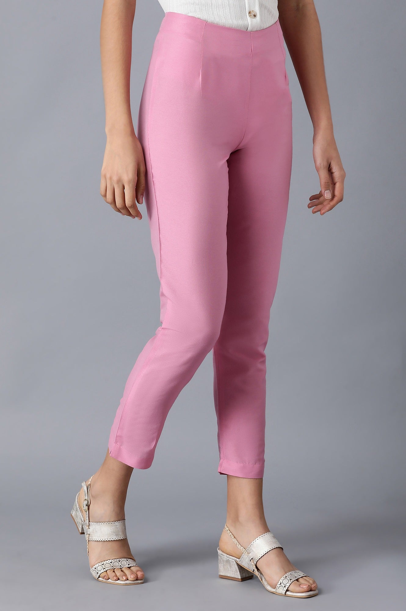 Peach Slim Fit Pants