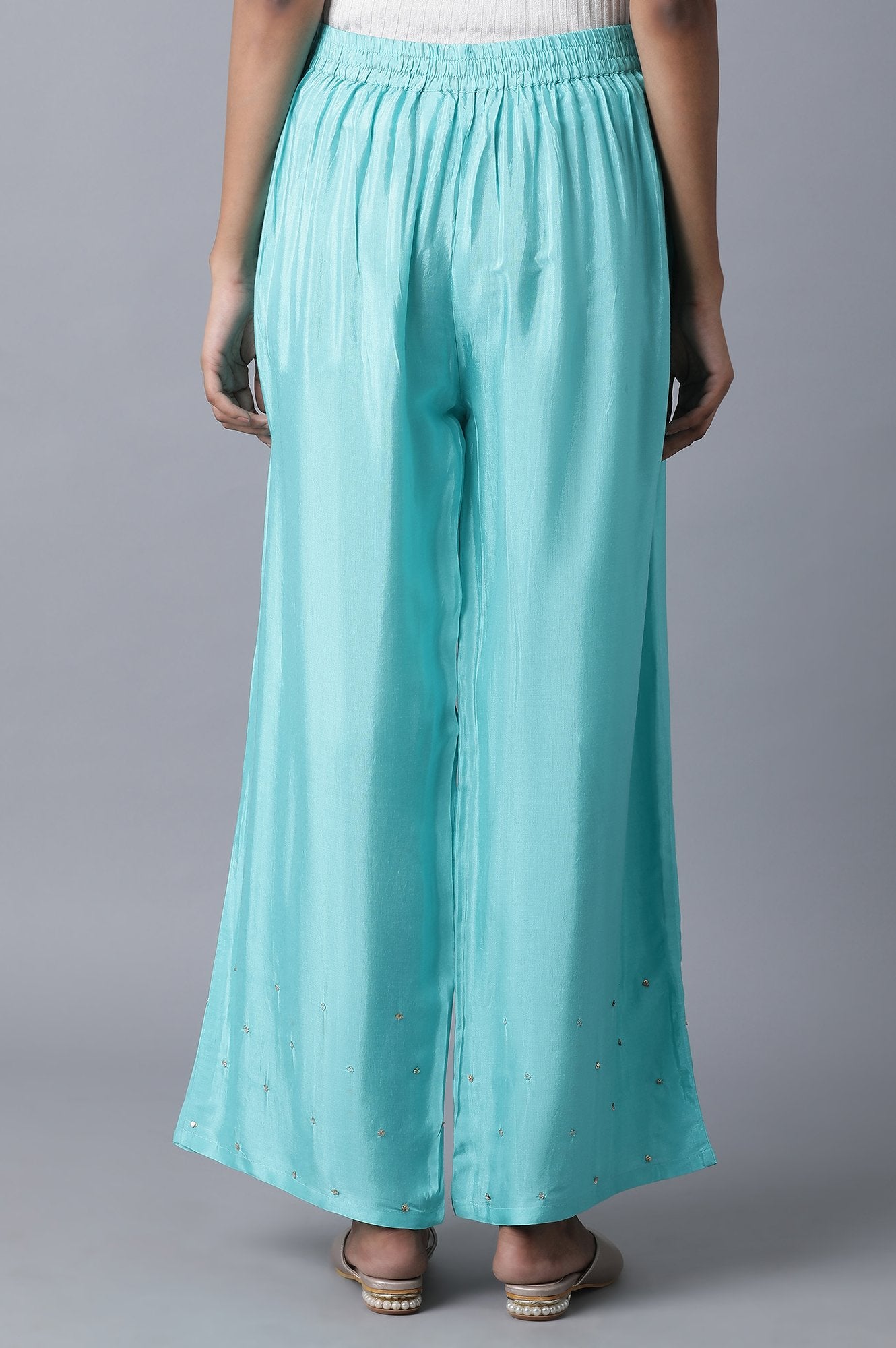 Turquoise Parallel Pants