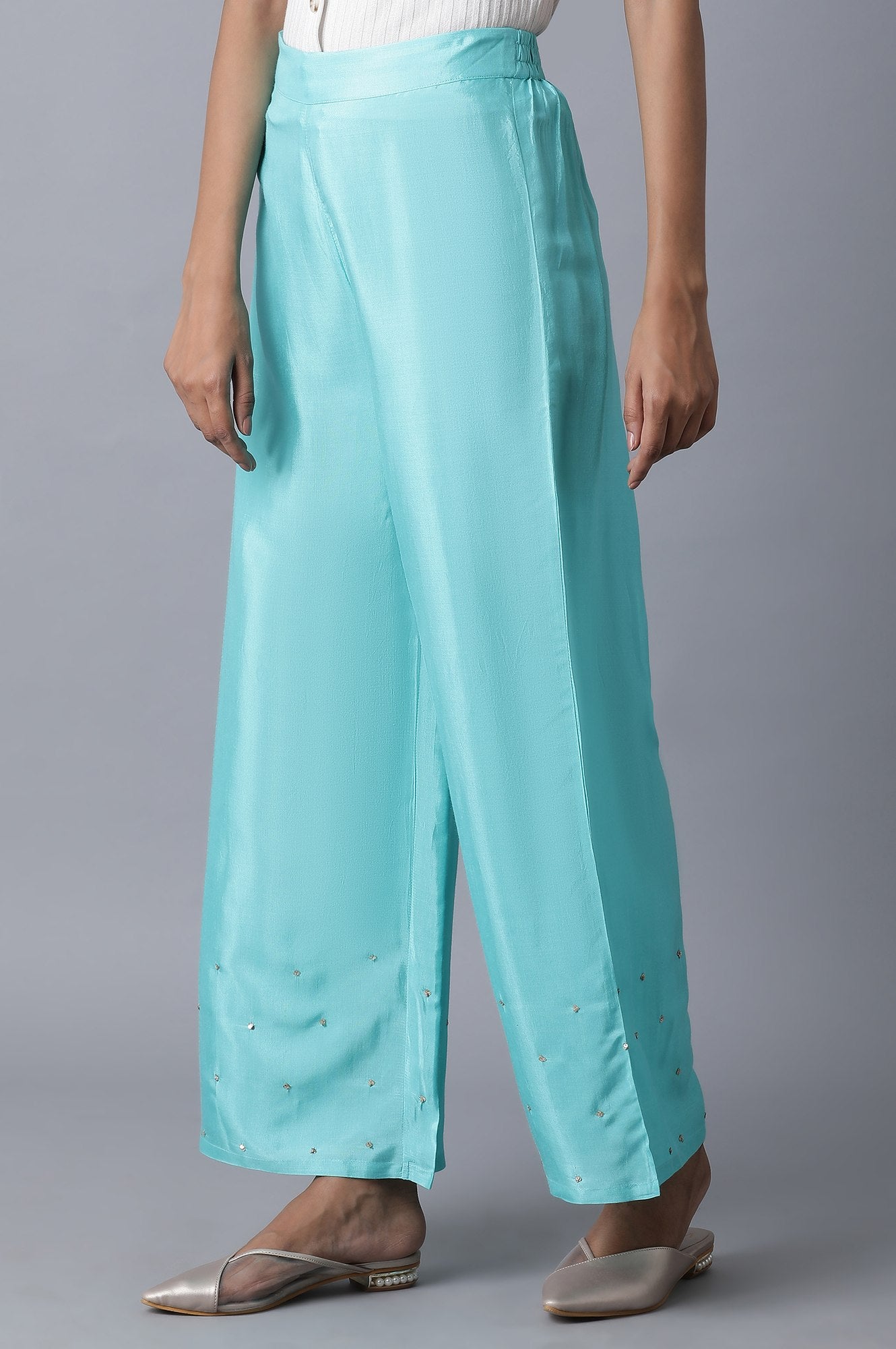 Turquoise Parallel Pants