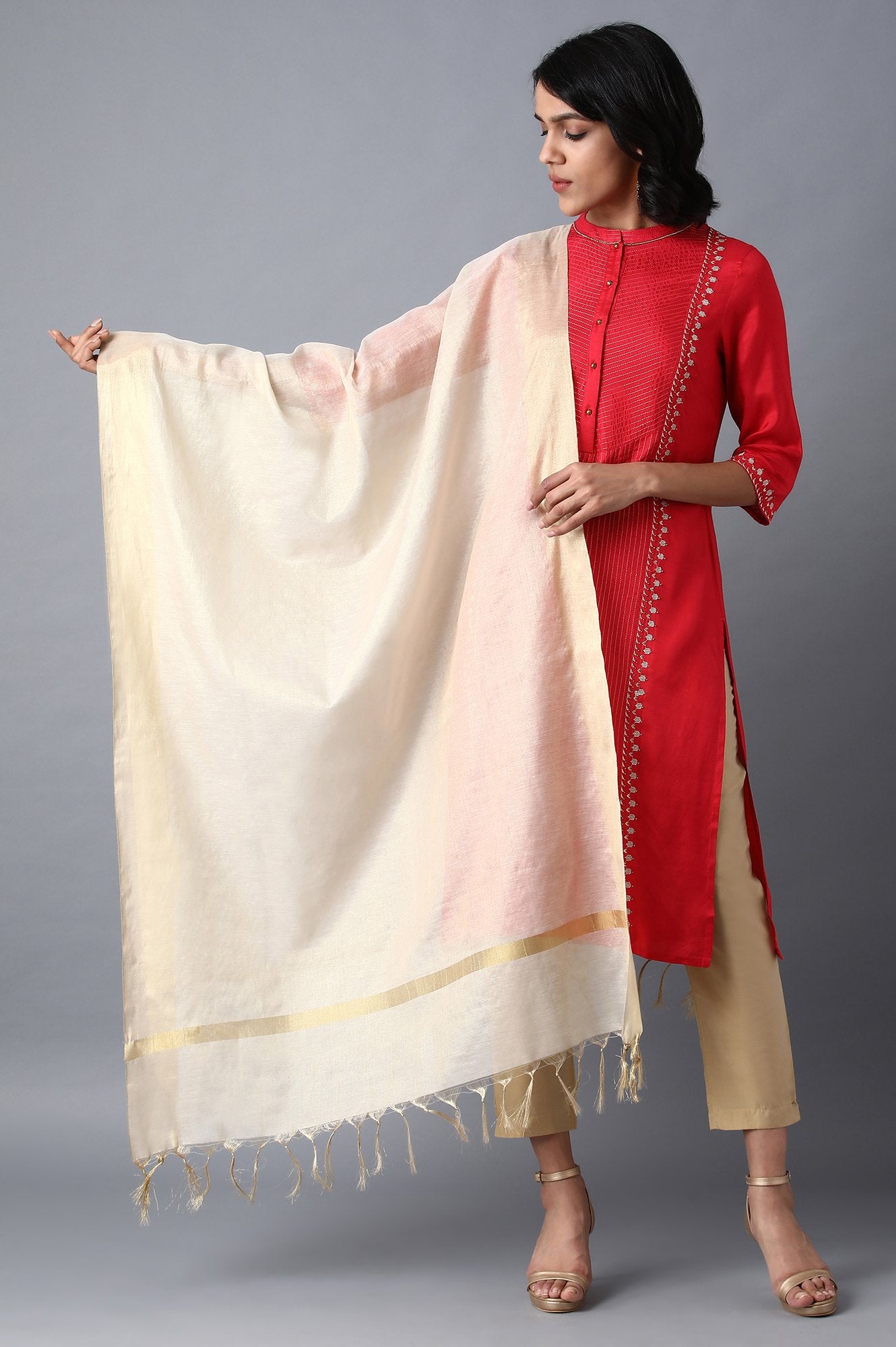 Gold Chanderi Dupatta