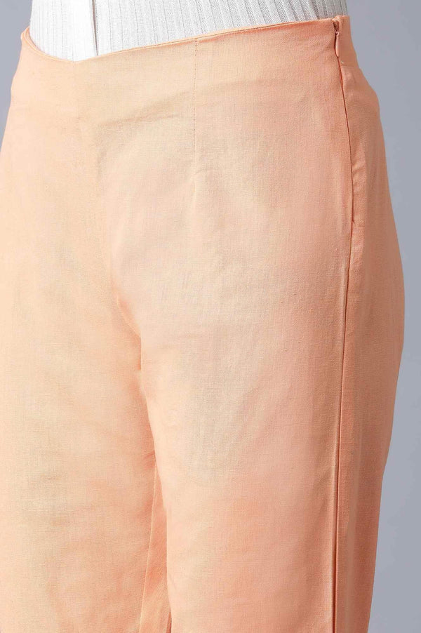 Orange Solid Slim Pants