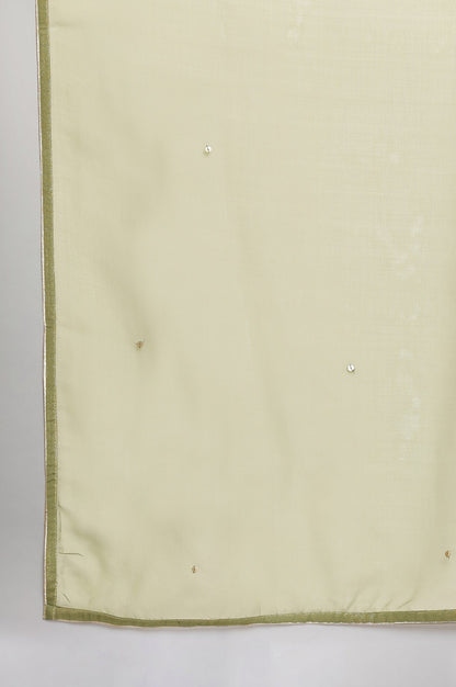 Olive Green Solid Organza Dupatta