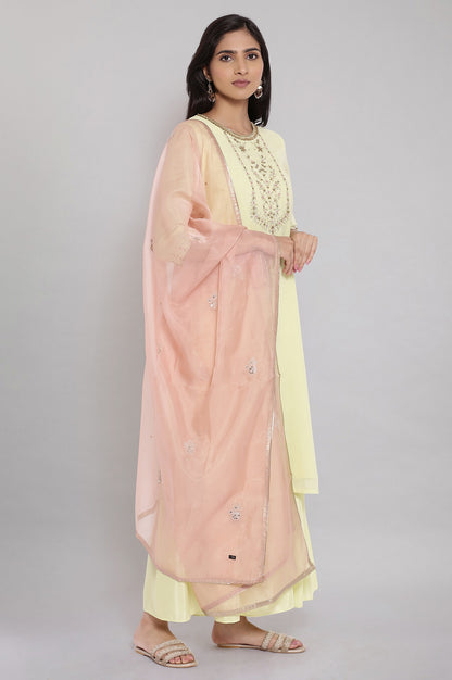 Light Green Embroidered kurta-Sharara-Dupatta Set