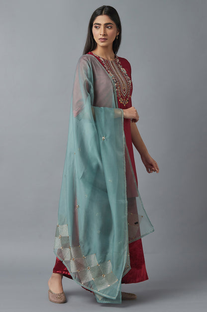 Red Short Kurta-Sharara-Dupatta Set