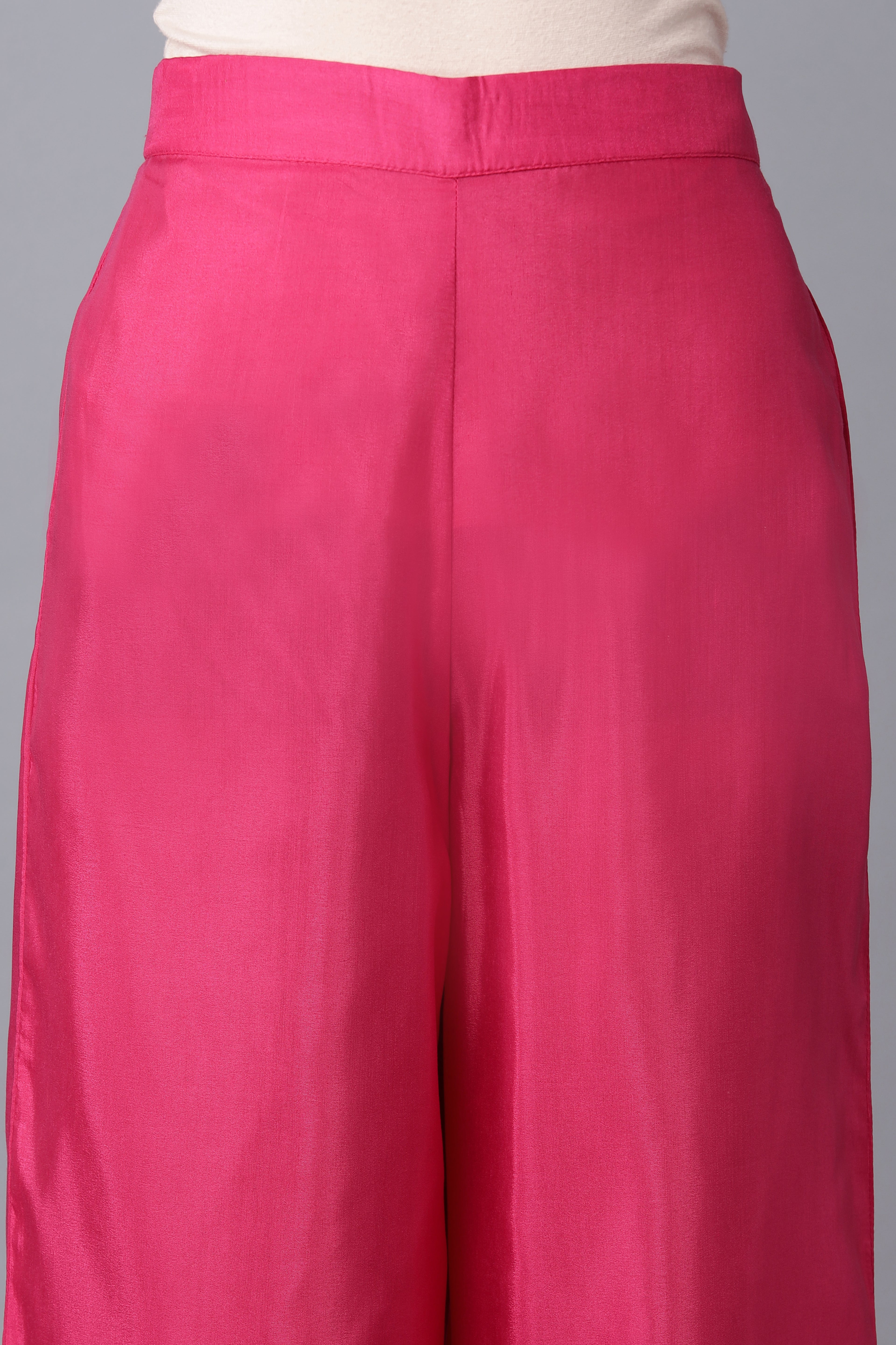 Dark Blue Embroidered kurta-Pink Parallel Pants-Dupatta