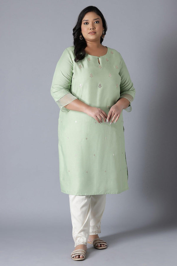 Mint Green Embroidered kurta