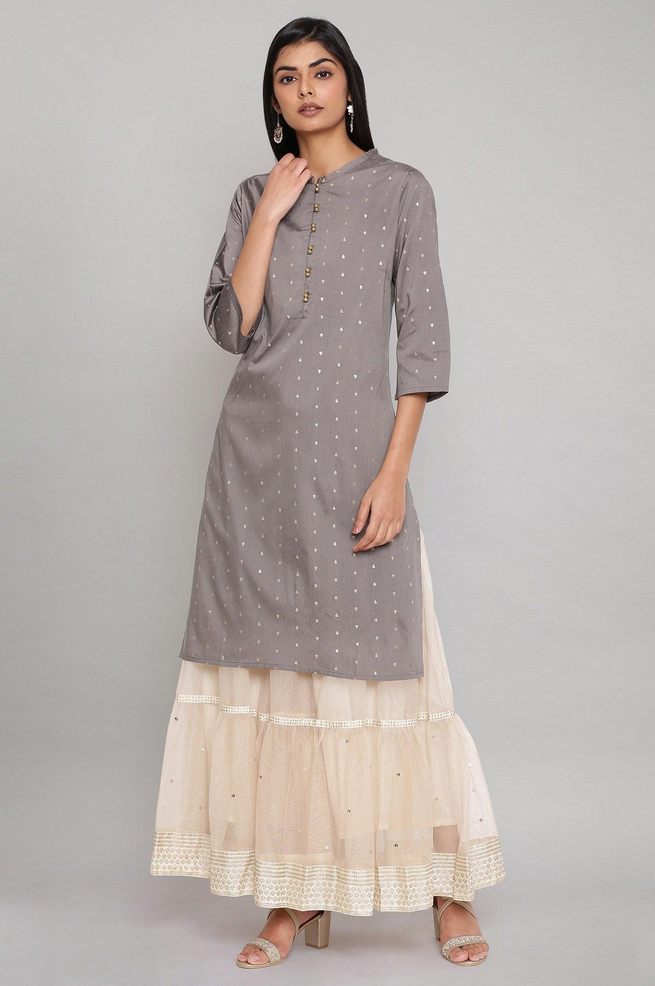 Grey Light Festive kurta - wforwoman