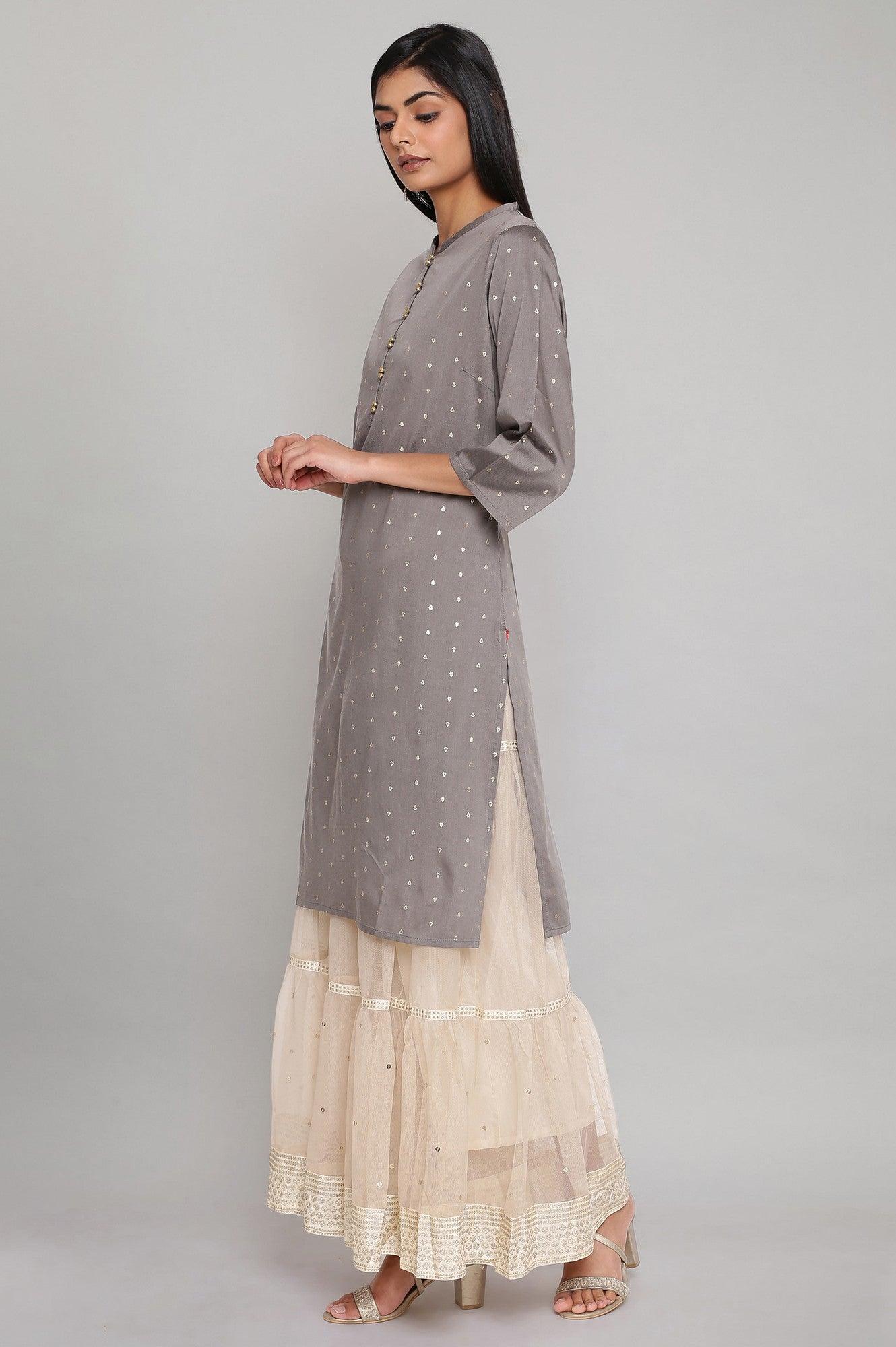 Grey Light Festive kurta - wforwoman